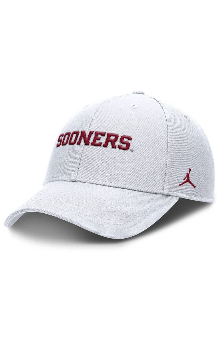 Jordan Brand Men's Jordan Brand White Oklahoma Sooners 2025 On-Field Rise Performance Adjustable Hat, Main, color, 