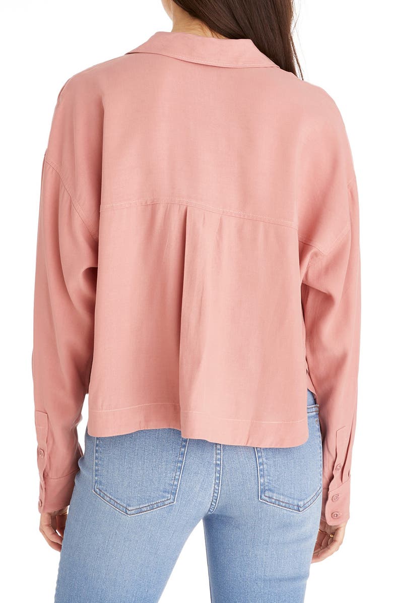 Madewell Lusterweave Hartfield Crop Shirt, Alternate, color, Misty Rose