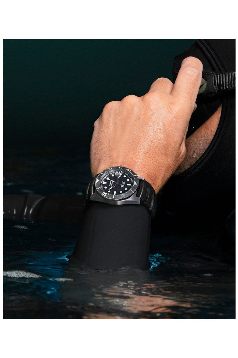 Deepwater Reef Automatic Synthetic Strap Watch, 41mm, Alternate, color, BLACK