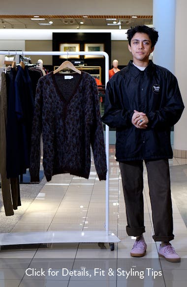 Topman Relaxed Fit Brushed Leopard Cardigan | Nordstrom