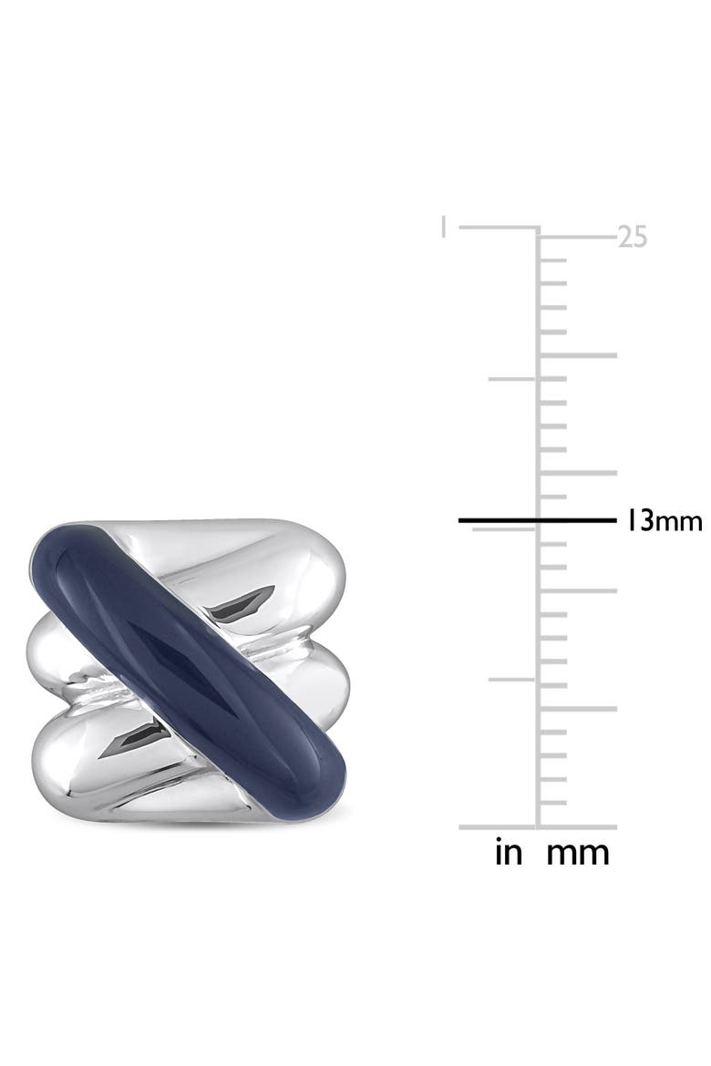 Crossover Design Blue Enamel Cufflinks, Alternate, color, Blue Enamel
