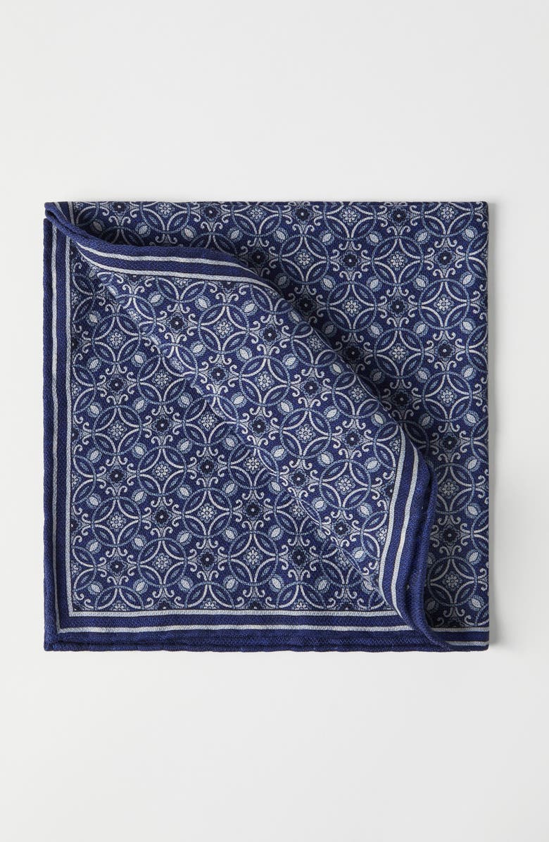 Brunello Cucinelli Double-face pocket square, Alternate, color, Navy Blue