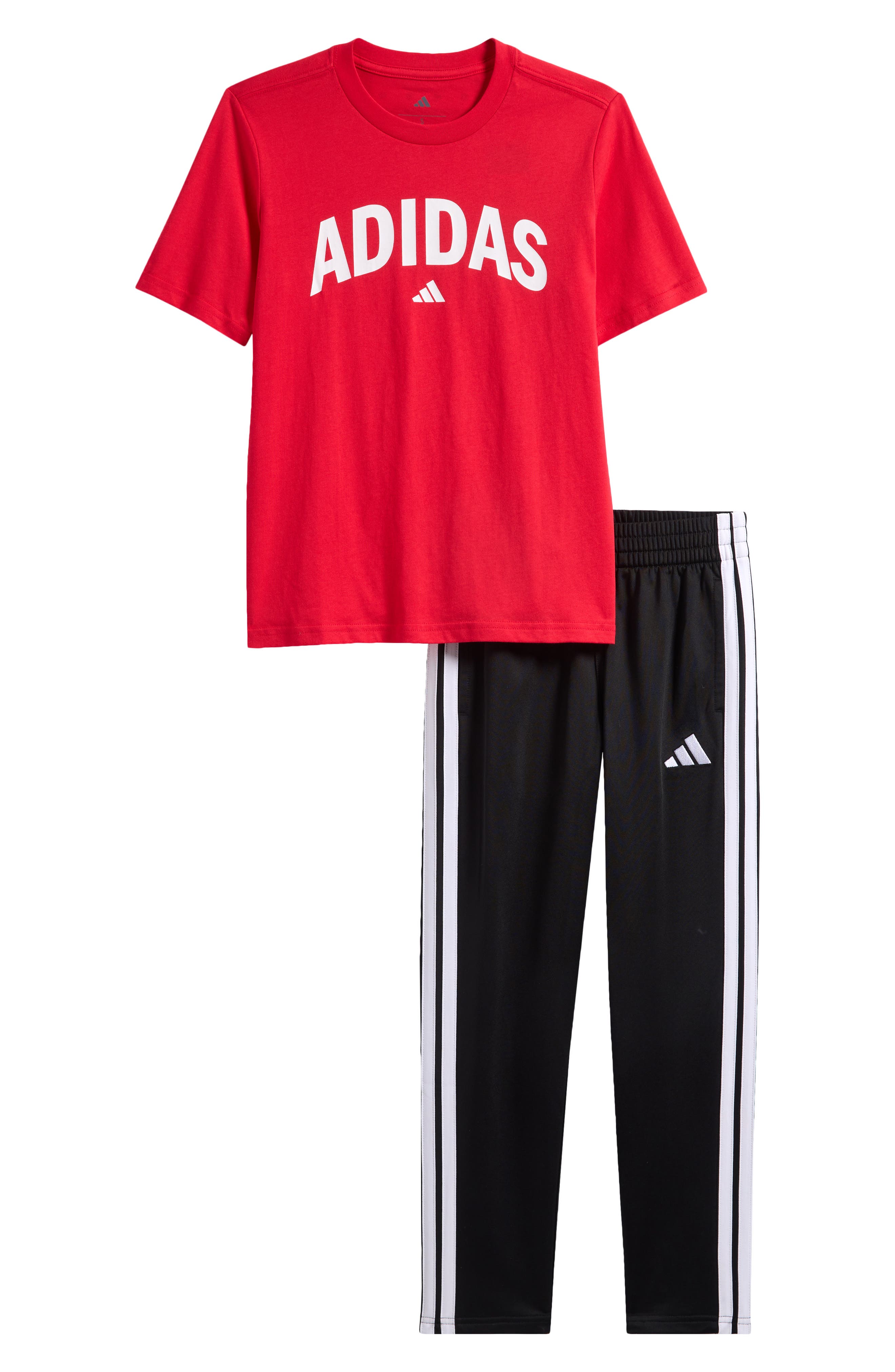 adidas Kids' Cotton Jersey T-Shirt & Tricot Joggers Set