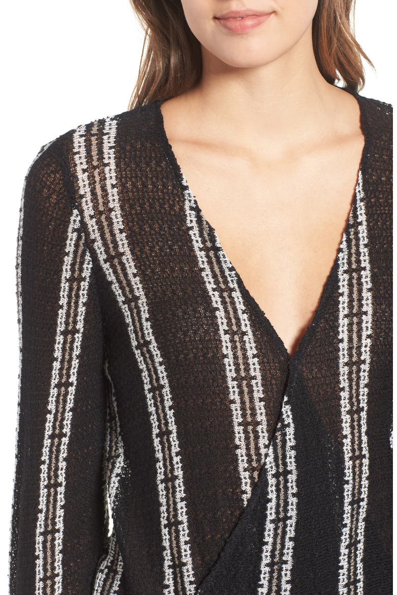 Sims Stripe Sweater, Alternate, color, BLACK