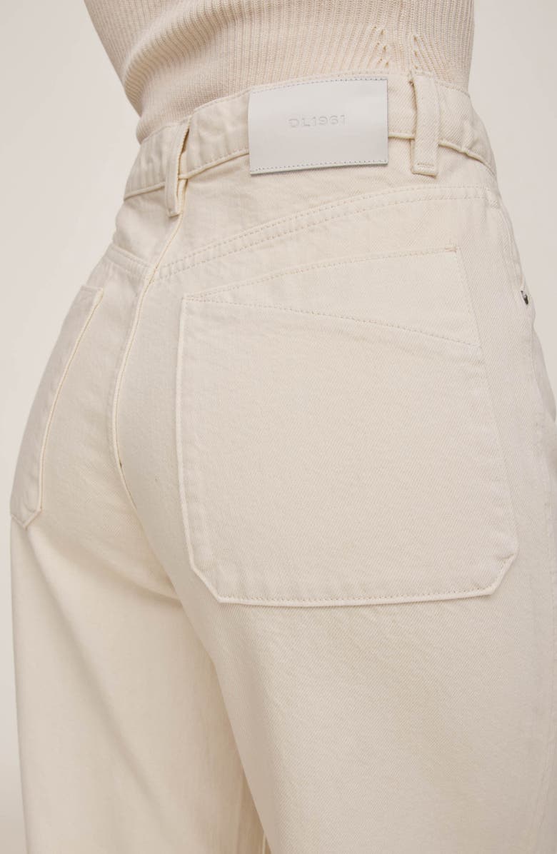 DL1961 Kaylen High Waist Soft Curve Barrel Jeans, Alternate, color, Ecru