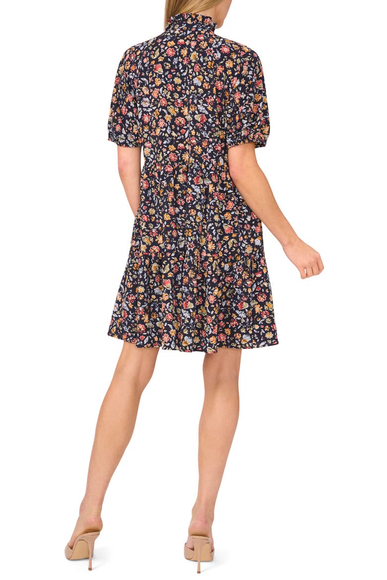 Floral Short Sleeve Minidress, Alternate, color, CLASSIC NAVY