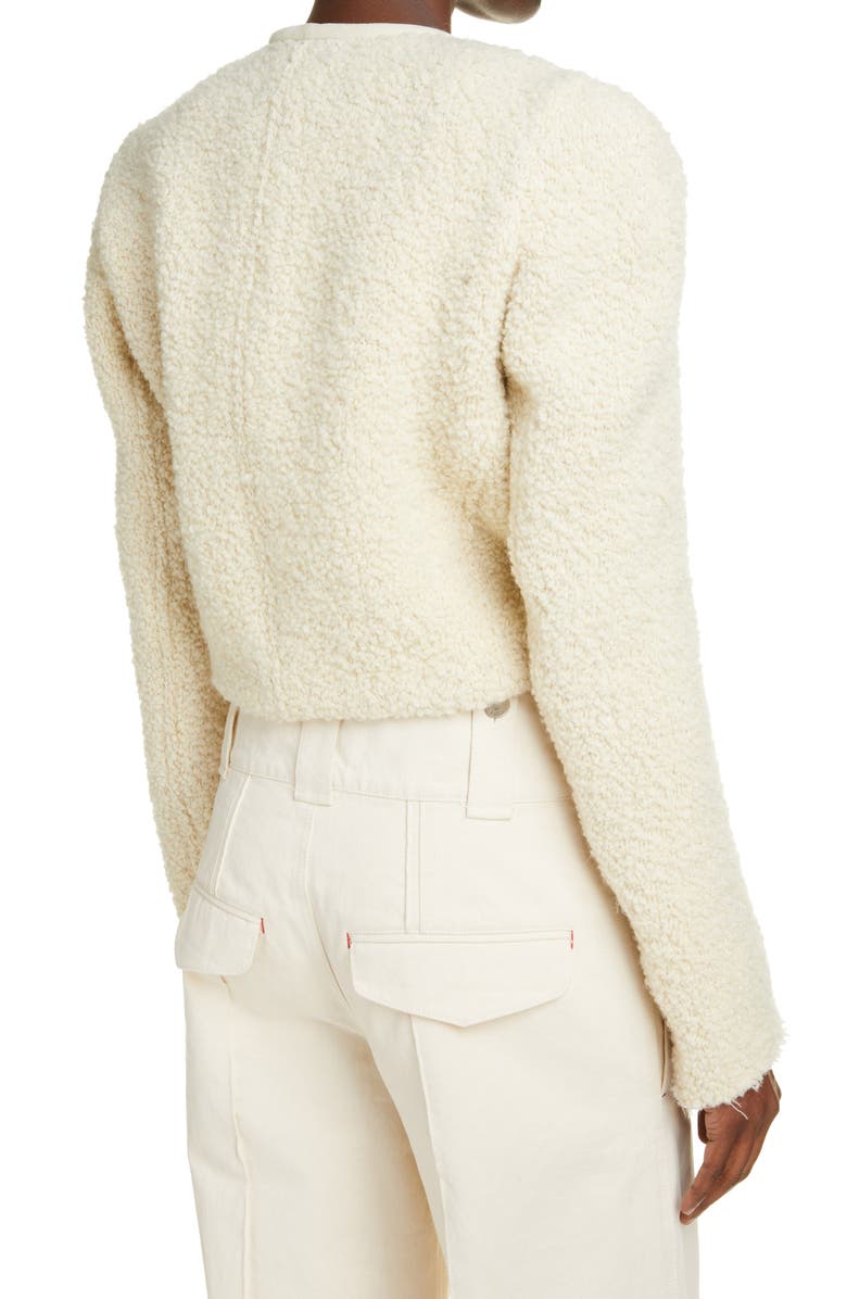 Isabel Marant Gradiazi Pompom Crop Wool Blend Jacket, Alternate, color, 