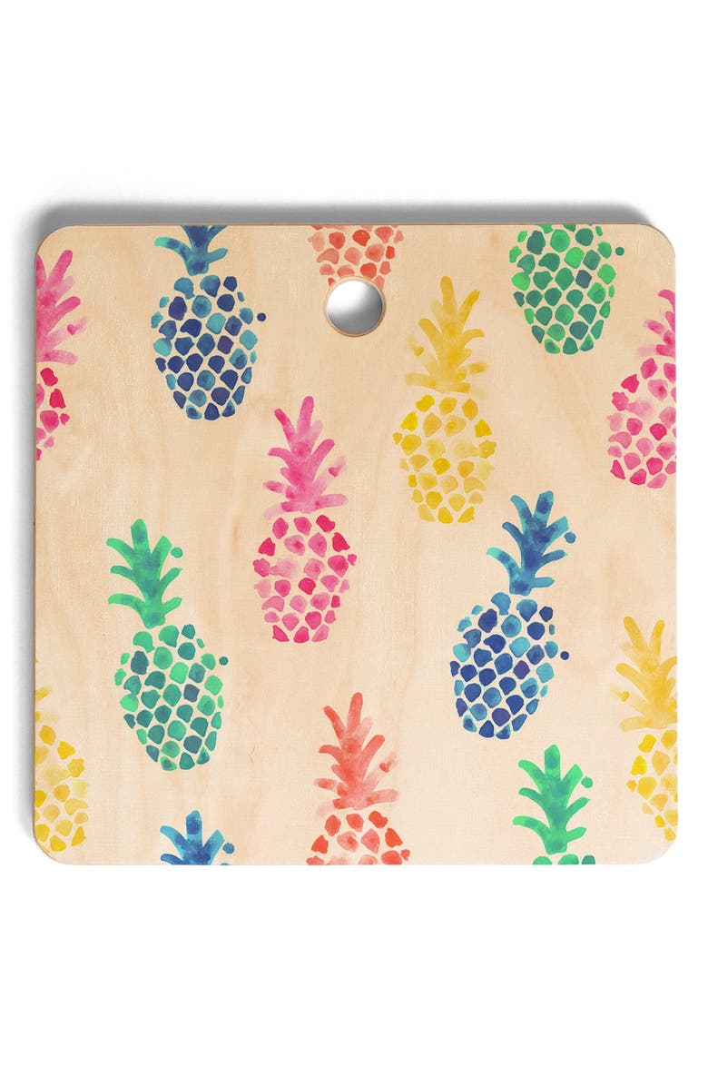 Deny Designs Dash and Ash Pineapple Cutting Board, Main, color,