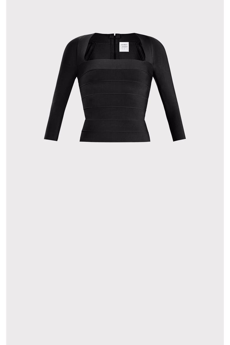 Icon Square Neck Top, Alternate, color, BLACK