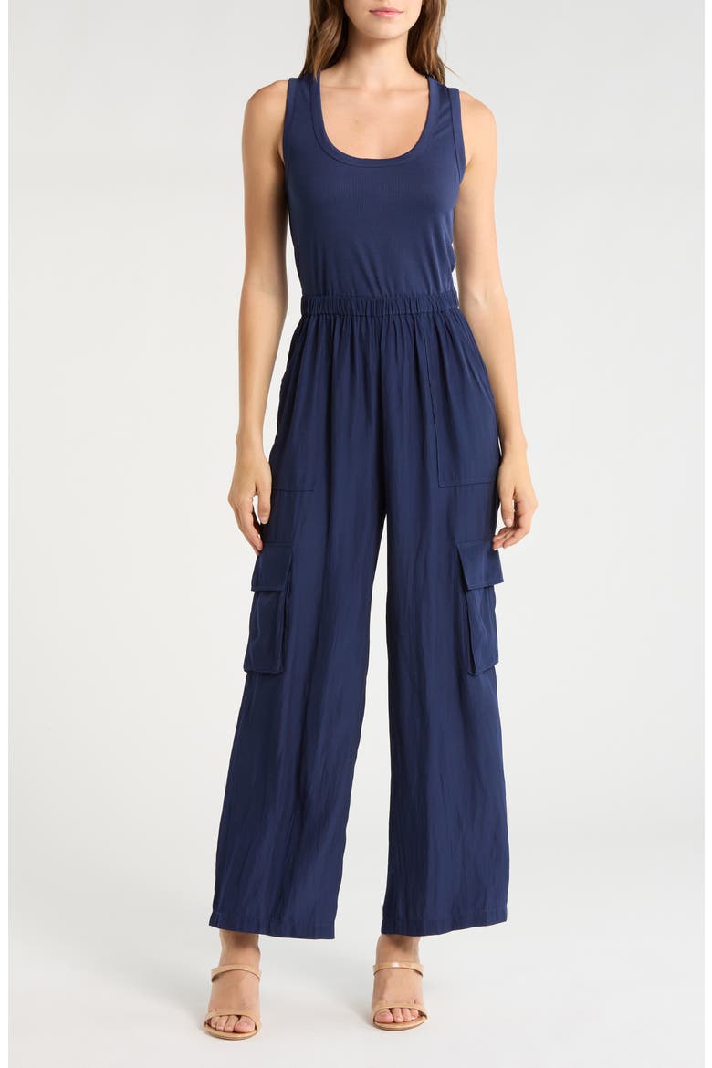Cary's Wide Leg Jumpsuit, Main, color, SPRING NAVY