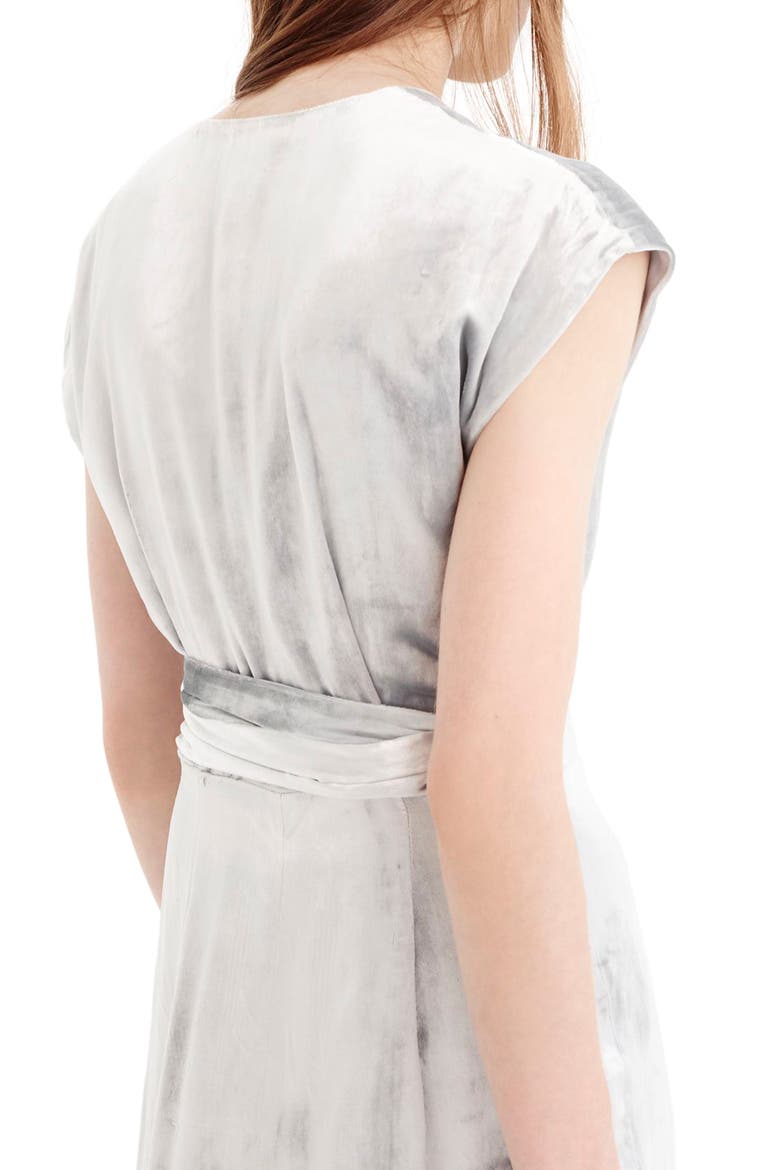 Collection Velvet Wrap Dress, Alternate, color, METALLIC SILVER
