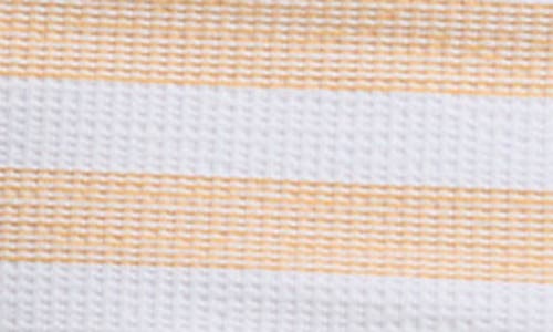 Original Penguin Stripe Waffle Knit Pocket T-shirt In Jurassic Gold