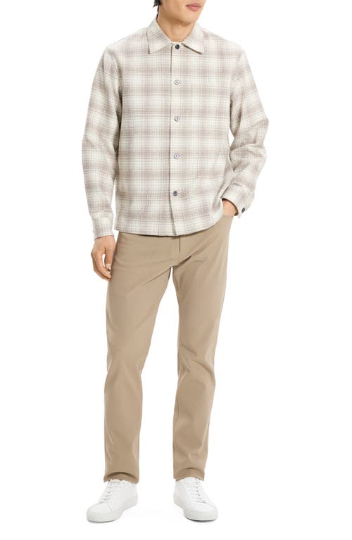 Theory Button-up Shirt In Textured Check In Gray