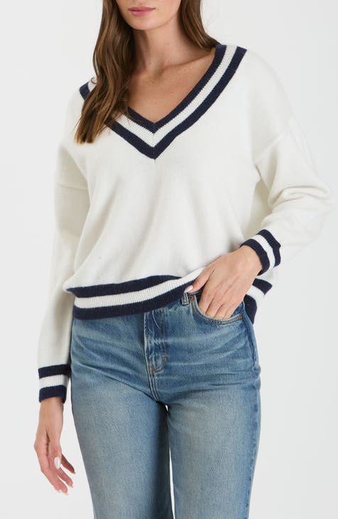 Trim V-Neck Sweater