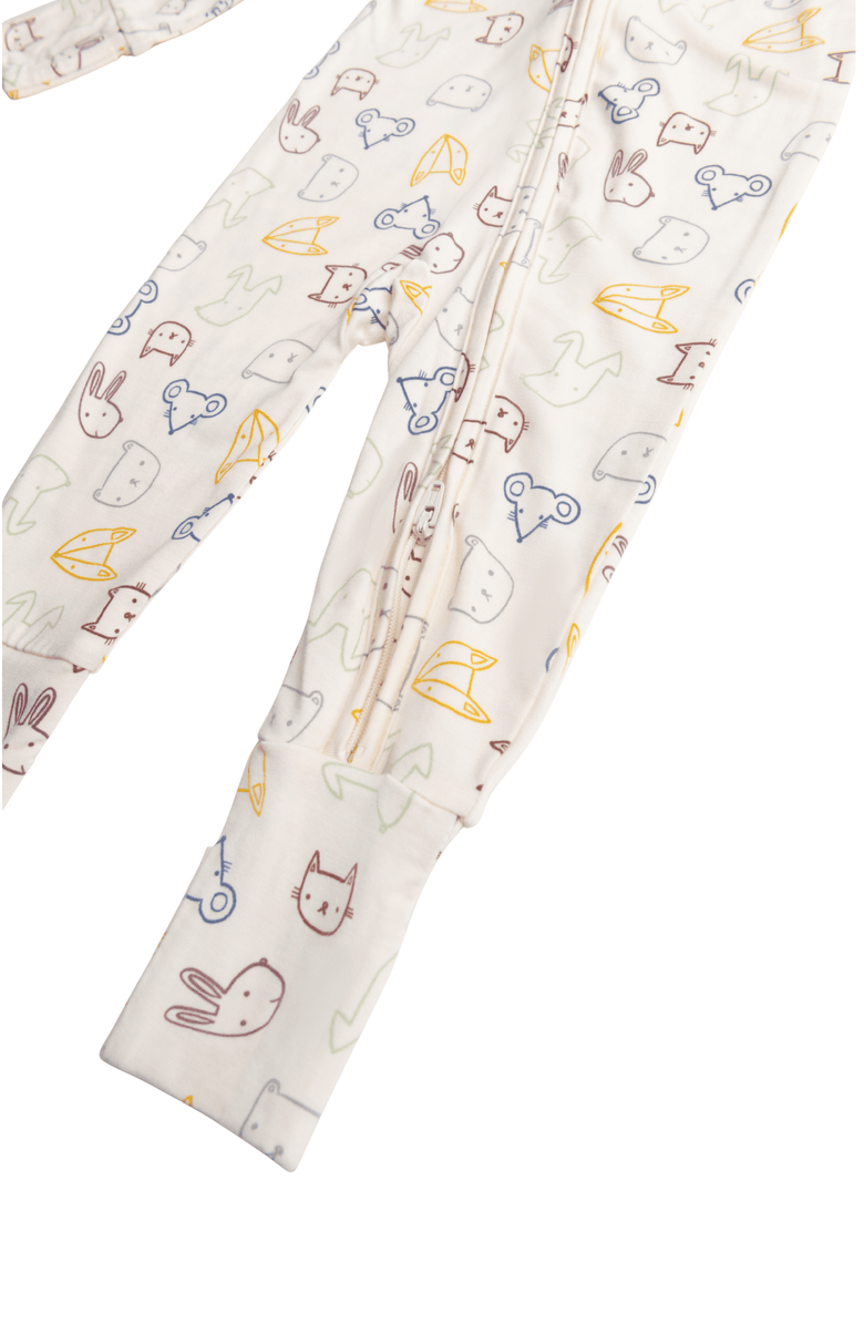 Kindred Bravely Zip Up Baby Pajamas, Alternate, color, Critter Crew