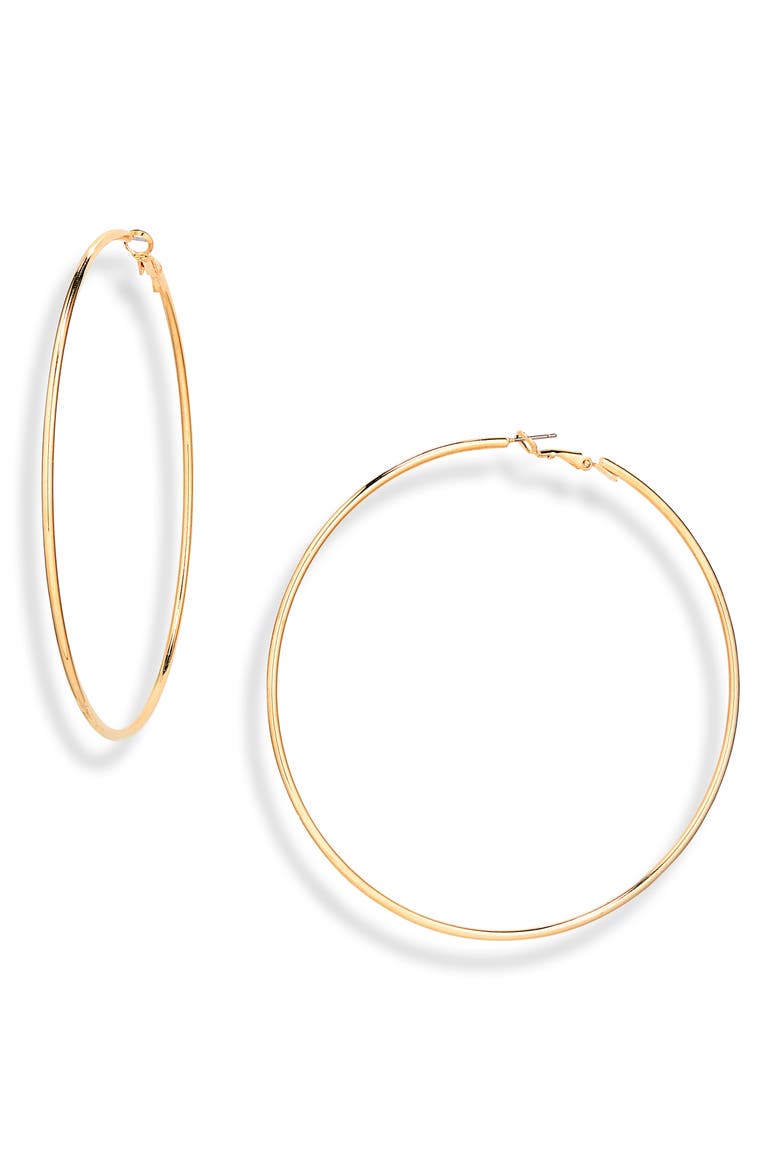 Large Hoop Earrings, Main, color, GOLD