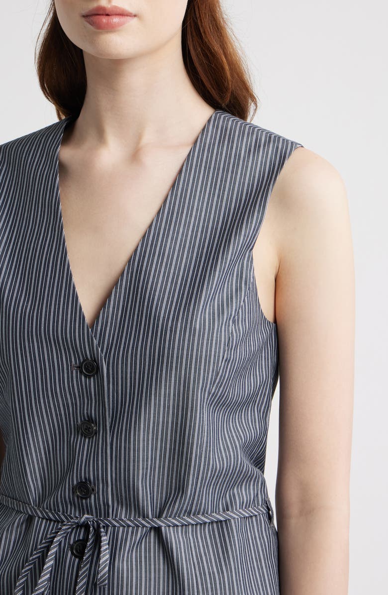 rag & bone Paulette Stripe Tie Waist Poplin Vest, Alternate, color, Salst
