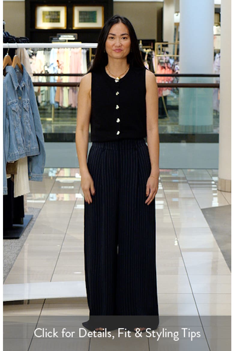 Zip Front Pinstripe Wide Leg Pants video