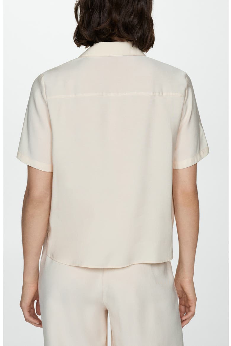 Short Sleeve Satin Camp Shirt, Alternate, color, ECRU