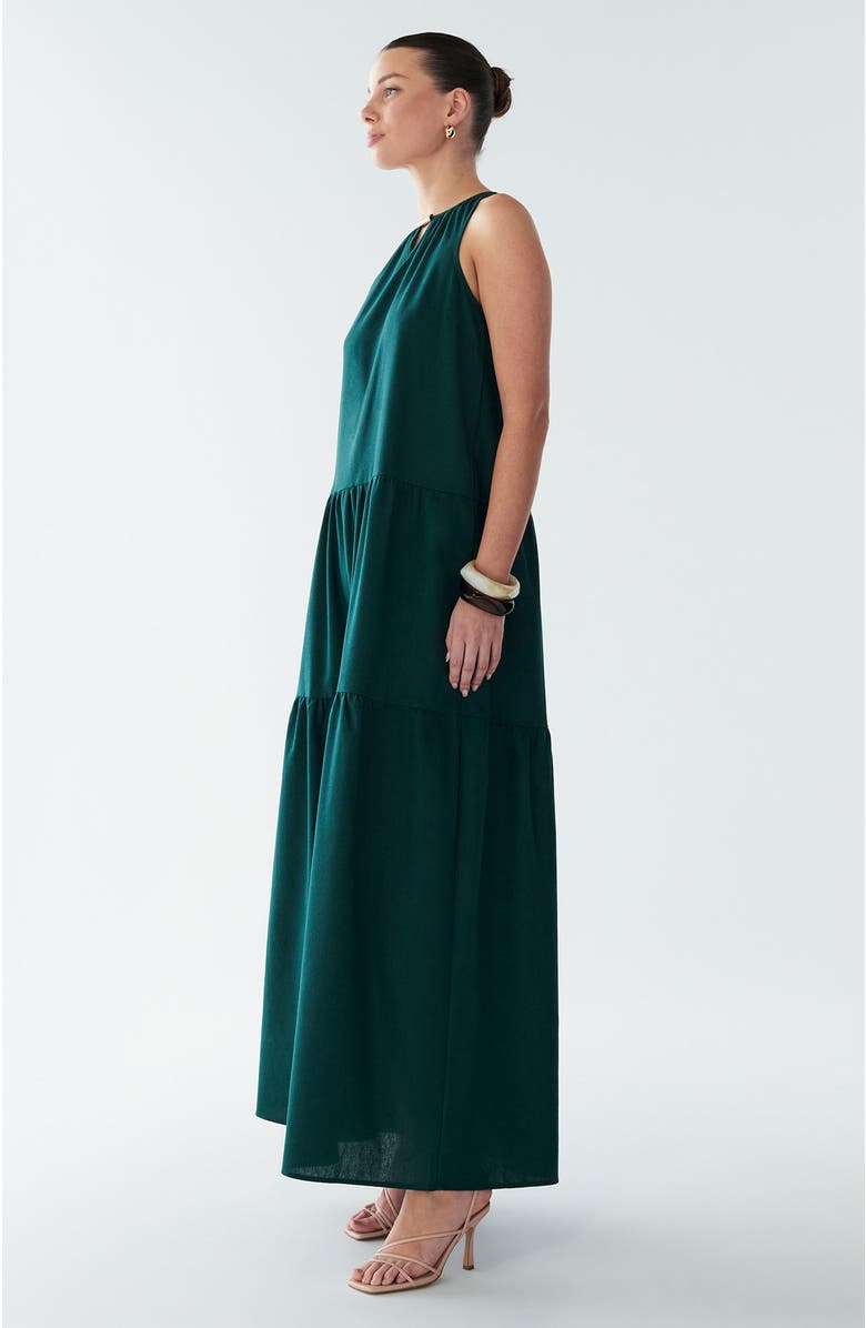 BWLDR Rain Maxi Dress, Alternate, color, Emerald