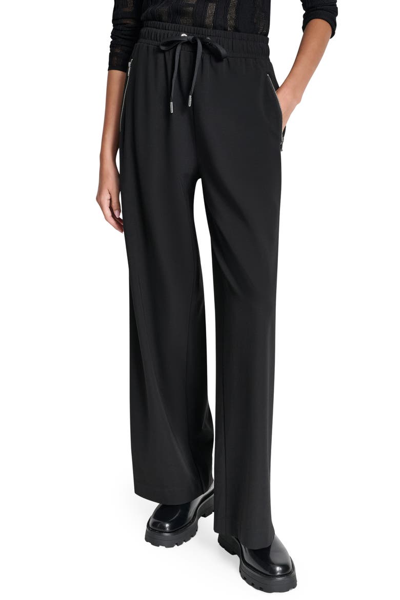 Bank St Wide Leg Pull-On Pants, Main, color, BLACK