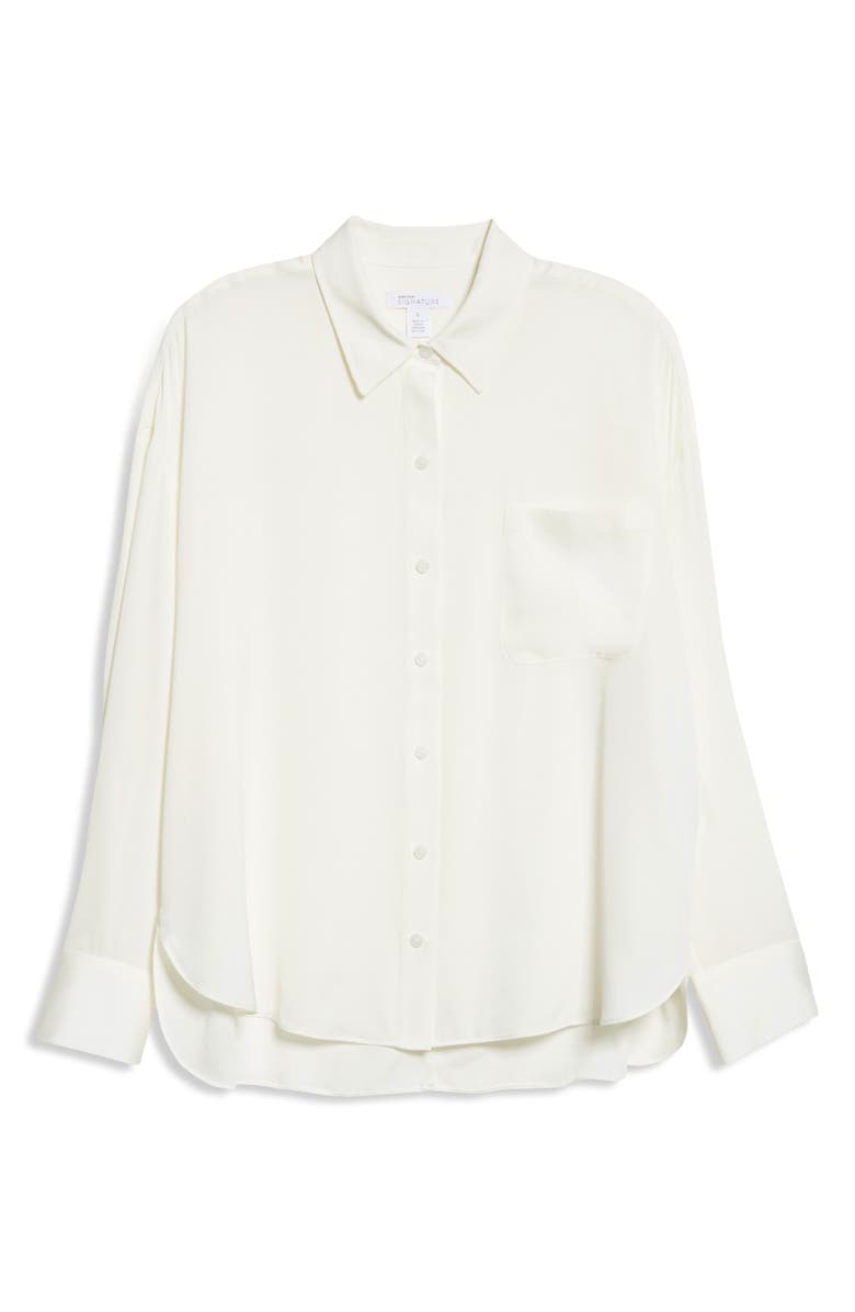 Nordstrom Signature Relaxed Stretch Silk Shirt, Alternate, color, 