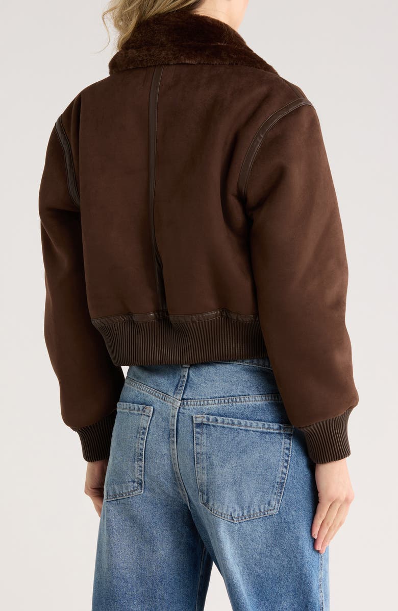 JASON WU Faux Fur Trim Faux Leather Jacket, Alternate, color, 