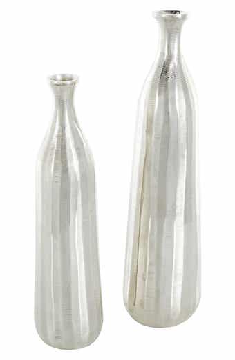 VIVIAN LUNE HOME Set of 2 Tall Metal Vases