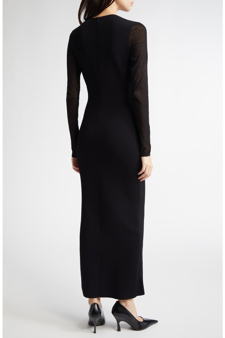 Long Sleeve Compact Knit Miracle Dress, Alternate, color, BLACK