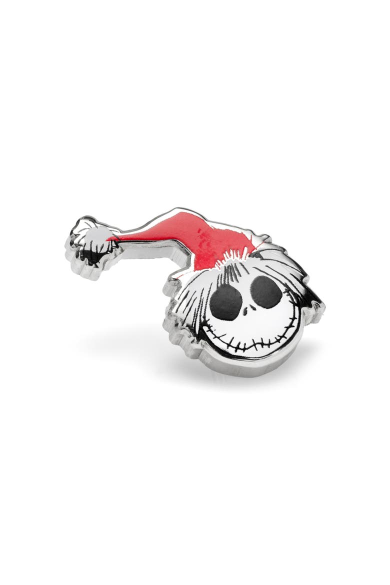 Holiday Jack Skellington Lapel Pin, Main, color, WHITE