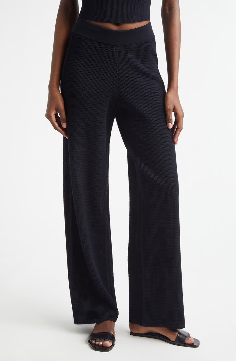 A.L.C. Banks Waffle Stitch Wide Leg Pants, Main, color, Navy