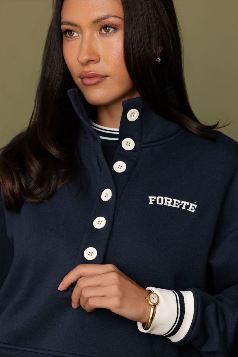 Varsity Funnel Neck Sweatshirt, Alternate, color, Oxford