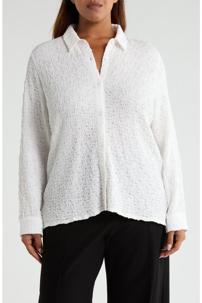 Organic Cotton & Recycled Nylon Slim Shirt, Main, color, IVORY