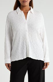 Eileen Fisher Organic Cotton & Recycled Nylon Slim Shirt