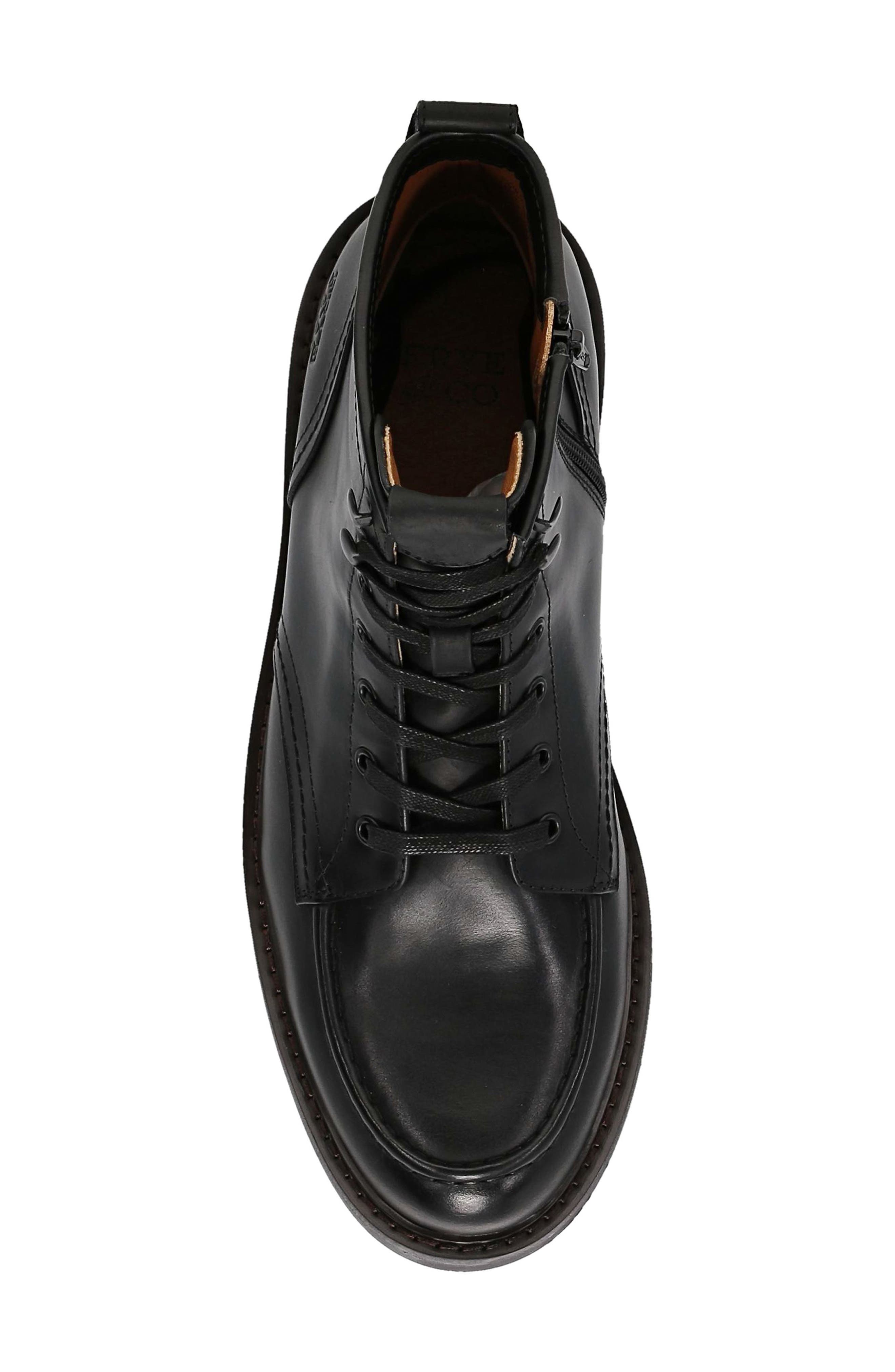 Dunn Moc Toe Leather Boot, Alternate, color, BLACK