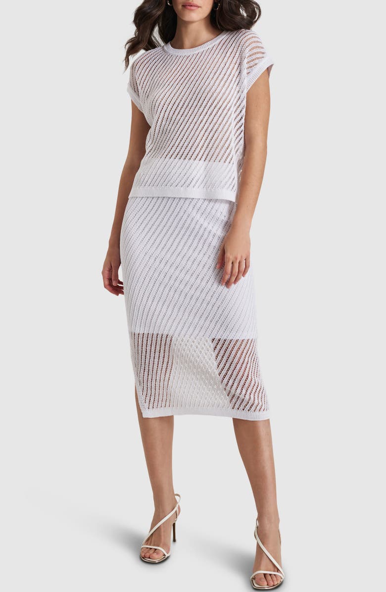 DKNY Open Stitch Corded Cotton Blend Sweater, Alternate, color,