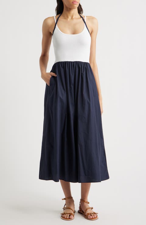 Halter Tank Mixed Media Dress