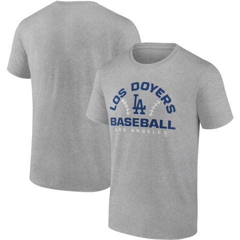 Men's Fanatics Branded Heathered Gray Los Angeles Dodgers Iconic Go for Two T-Shirt