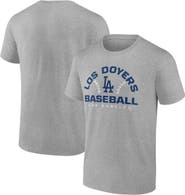 FANATICS Men's Fanatics Branded Heathered Gray Los Angeles Dodgers Iconic Go for Two T-Shirt
