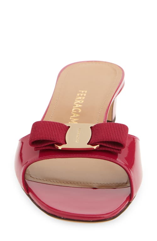 Ferragamo Vanilla Bow Slide Sandal In Red