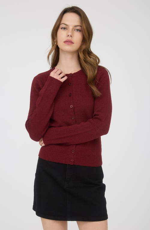 Blu Pepper Button Down Cardigan In Burgundy