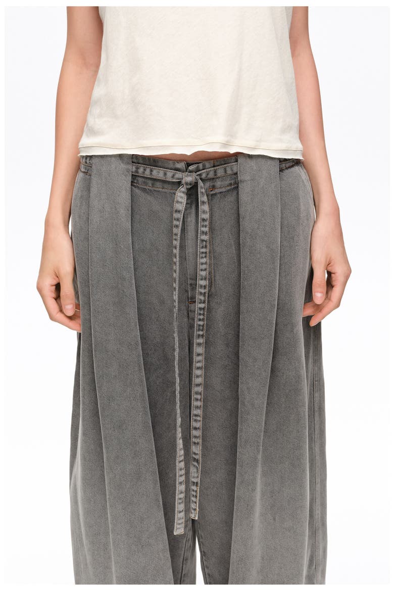 Wide Leg Fluid Denim Trousers, Alternate, color, WASHED GREY