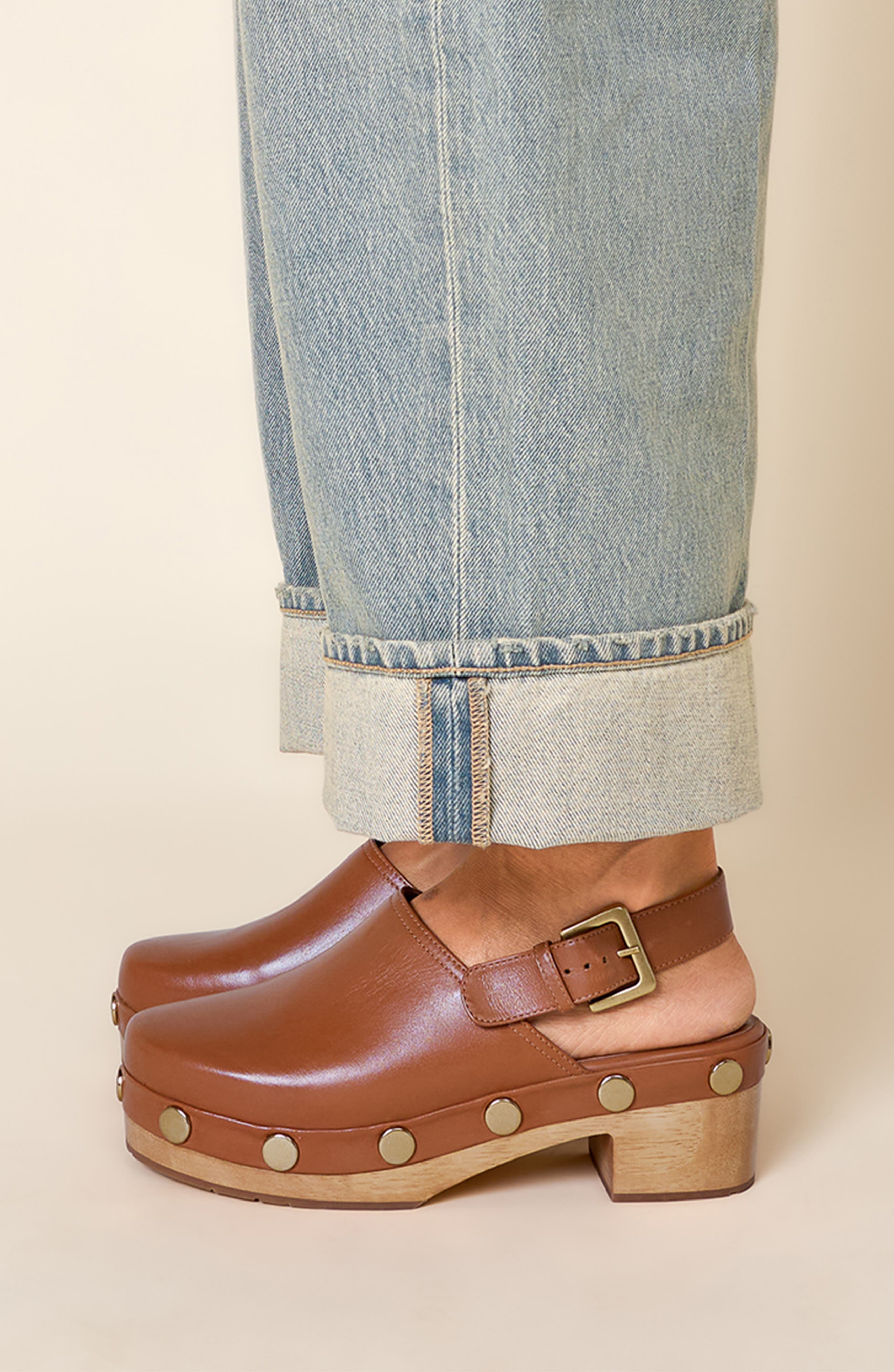 Jona Slingback Platform Studded Clog, Alternate, color, Luggage