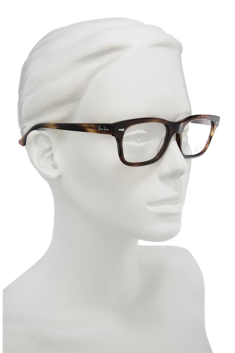 52mm Square Optical Glasses, Alternate, color, RED HAVANA