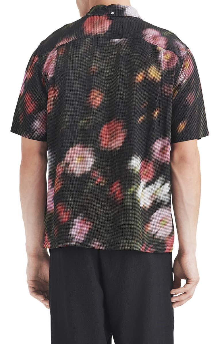 rag & bone Avery Blurred Floral Print Short Sleeve Button-Up Shirt, Alternate, color, 
