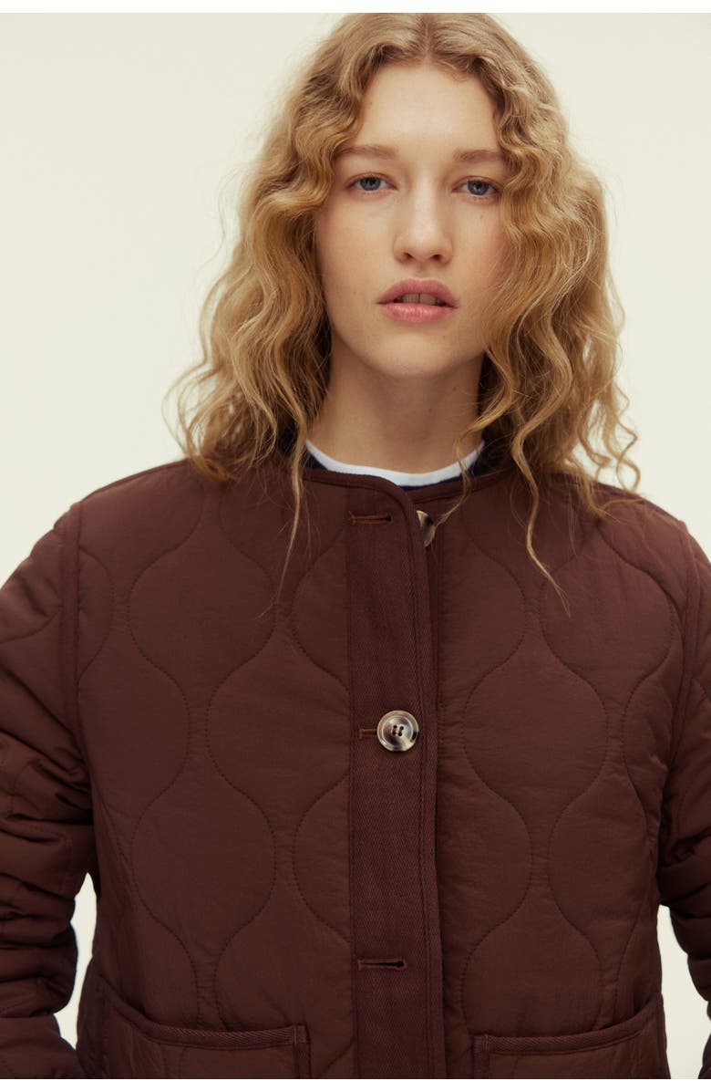 H&M Quilted Jacket, Alternate, color, Dark Brown