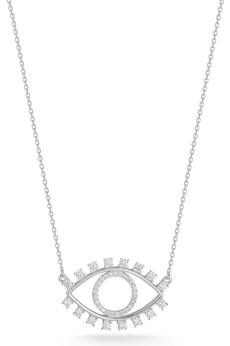 Evil Eye Pendant Necklace, Main, color, SILVER