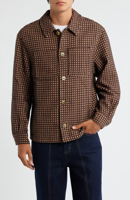 Krost Wool Check Overshirt Golden In Brown