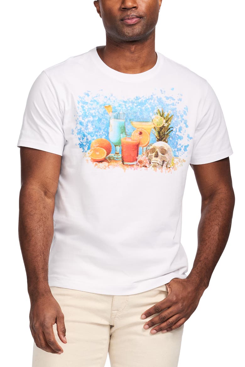 Summer Sips Knit Graphic T-Shirt, Main, color, WHITE