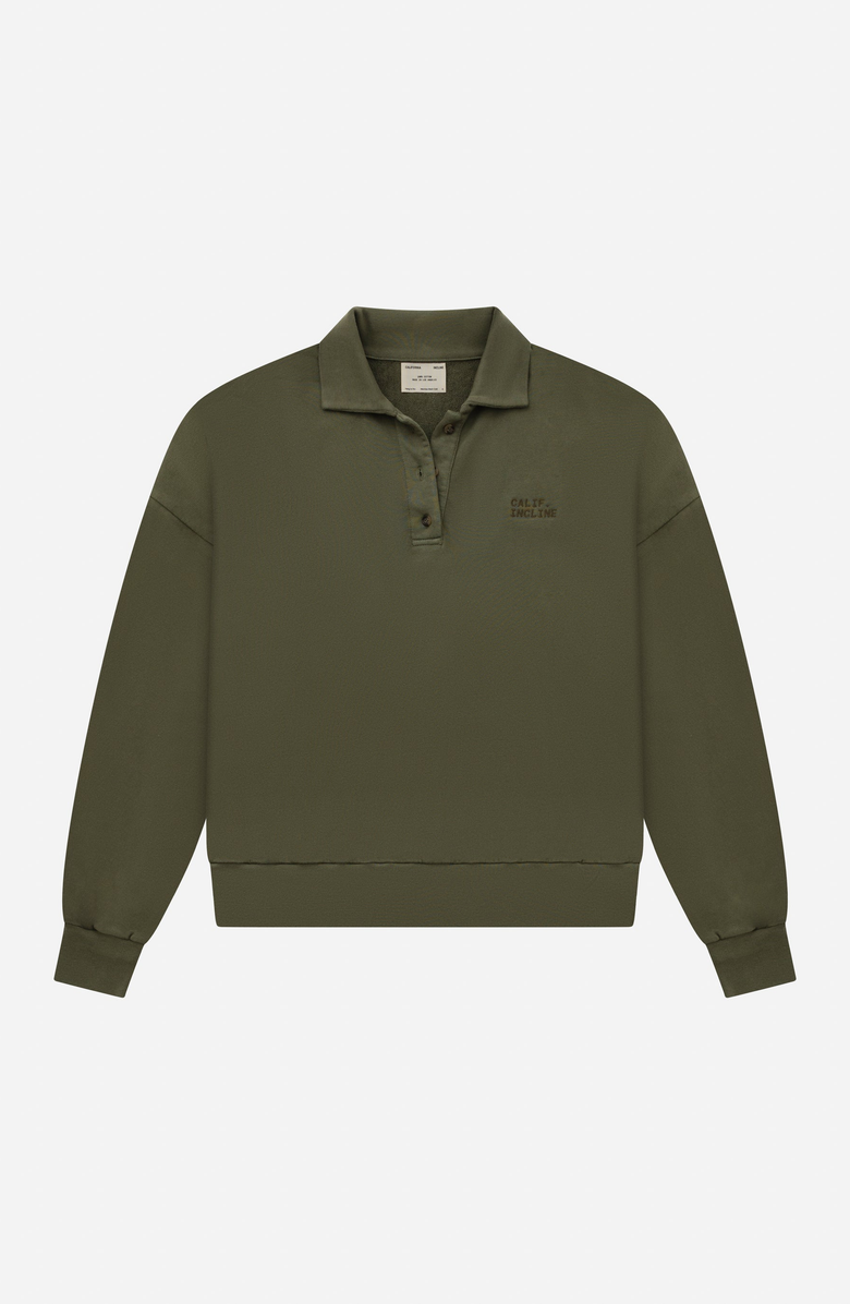 CALIFORNIA INCLINE Long Sleeve Polo, Main, color, Moss Green
